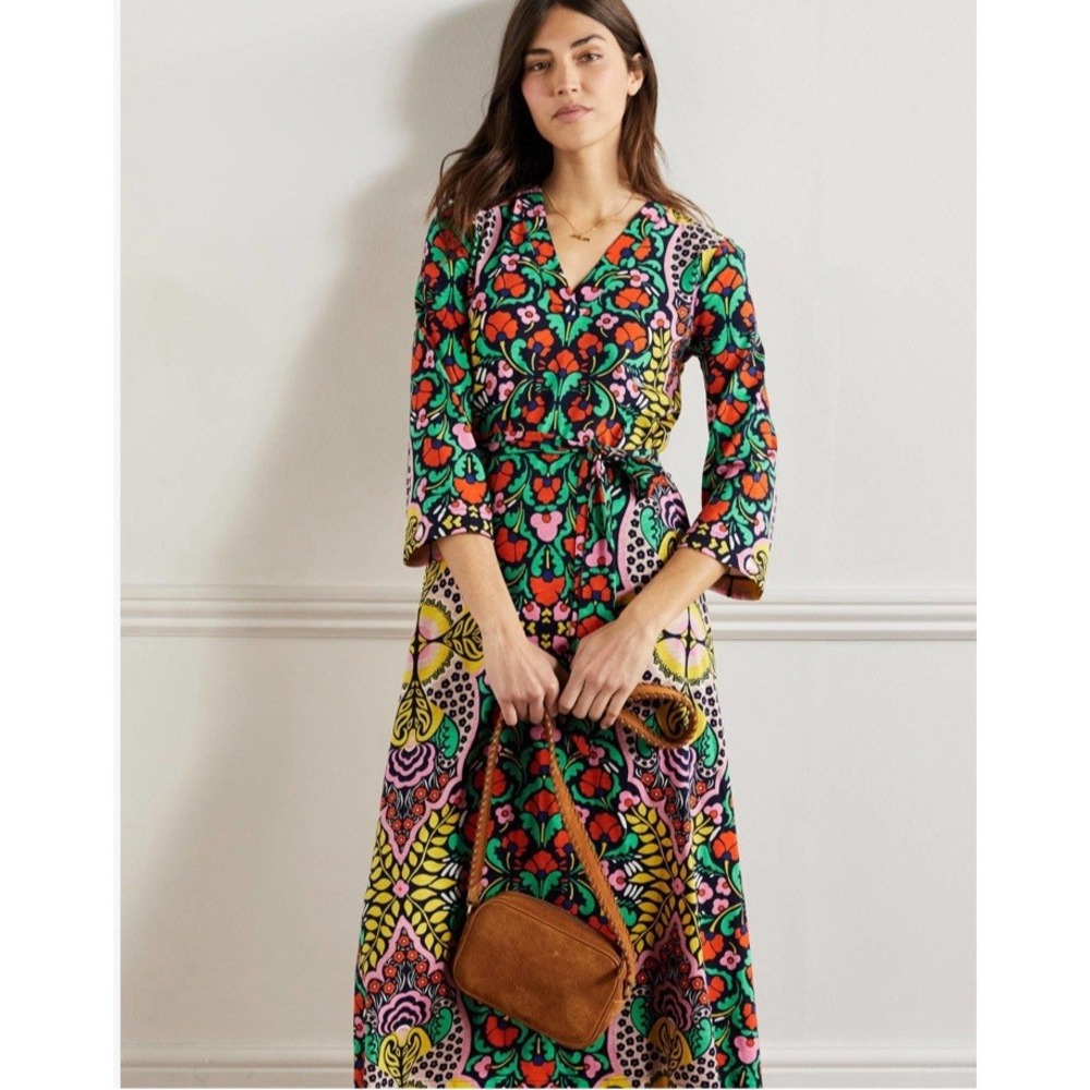 Boden Kaftan Midi Jersey Dress Size 20